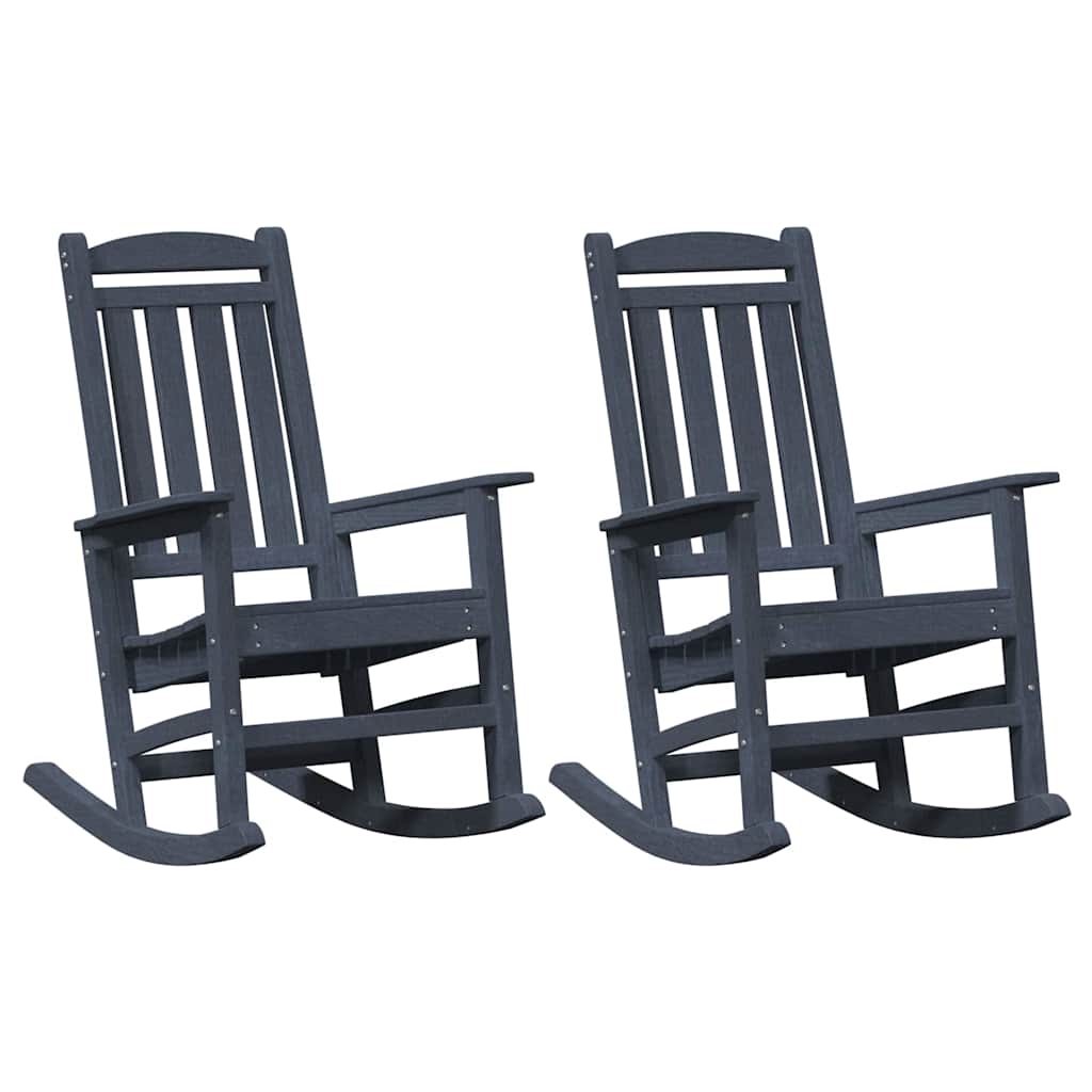 Garden Rocking Chair 2 pcs Navy 70 x 92 x 108cm Plastic